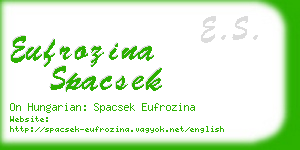 eufrozina spacsek business card